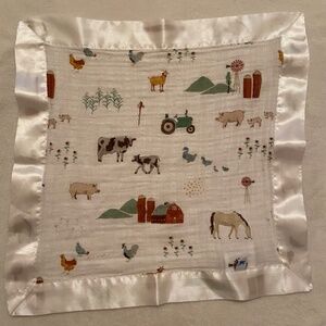 Little Unicorn Cotton Muslin Security Blanket Lovey Farmyard Farm Pattern